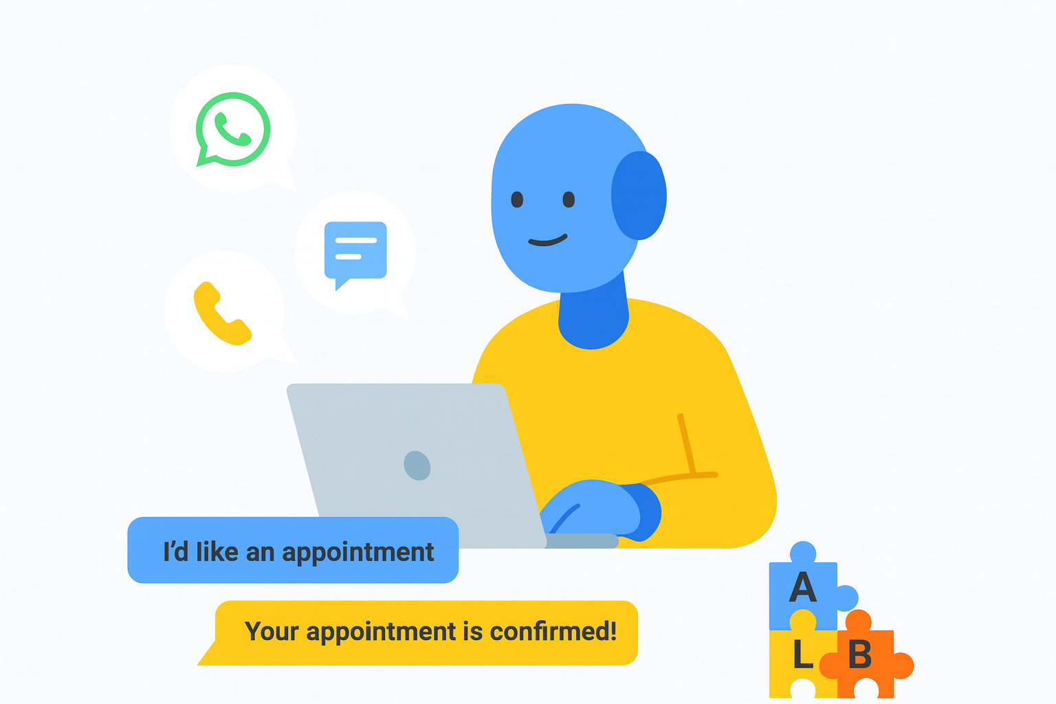 AI assistant managing customer conversations and bookings