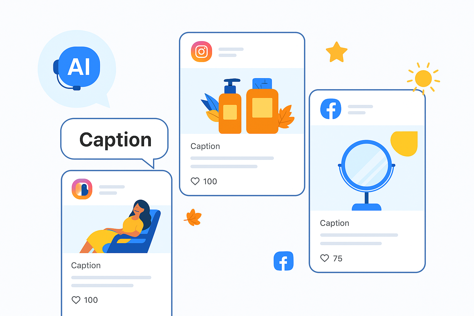 Social media posts for salons and services